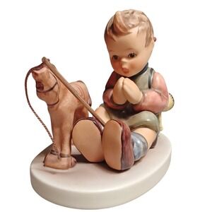 Goebel Hummel Figurine Playful Blessing 658 Boy with Toy Horse Exclusive Edition